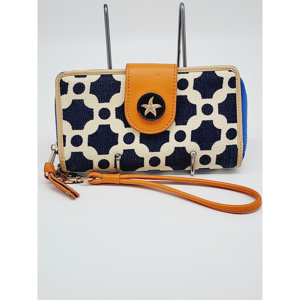 Spartina May River Yacht Club Wallet / Wristlet 449, Full Zipper Wallet w/ Strap